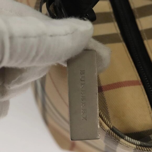BURBERRY Nova Check Hand Bag PVC Beige Auth - Picture 9 of 16
